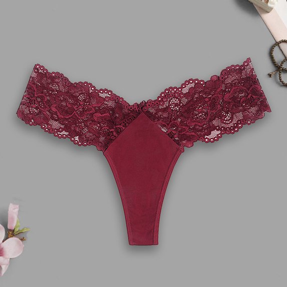 Braguitas de mujer, transpirables, con encaje, forma triangular, con bordado floral