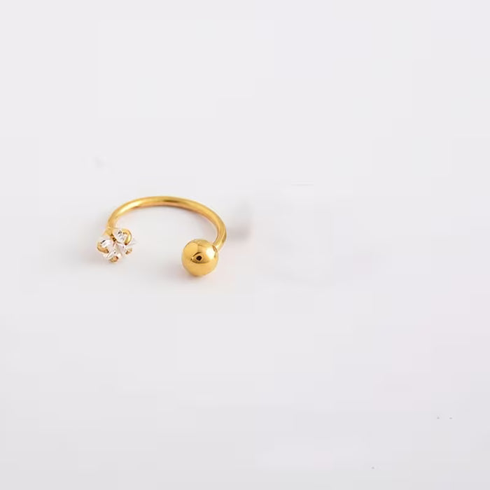 1pc Aretes minimalistas dorados de acero inoxidable en forma de C