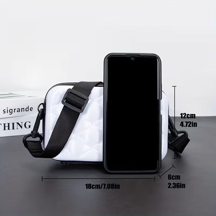 Mini Bolso de Cuerpo para Hombre con Forma de Diamante, 7 Pulgadas