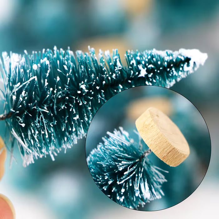 Juego de 6 Árboles Navideños Artificiales en Miniatura con Base