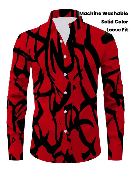 Camisa de manga larga para hombre, estilo europeo y americano, con estampado digital