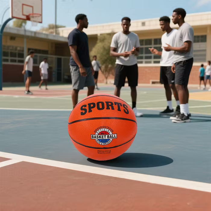 1 balón de baloncesto de goma duradera y de alta recuperación con textura
