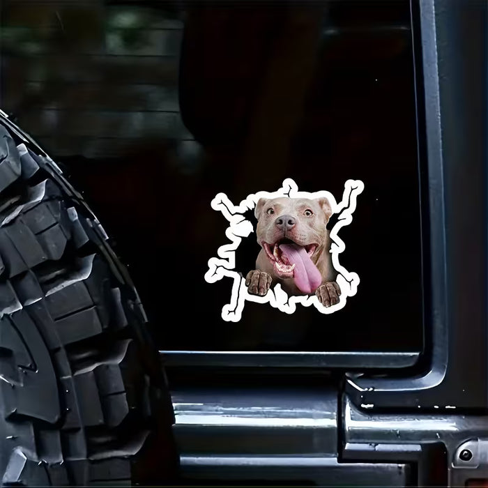 1 pieza de calcomanía de vinilo para ventana de perro de dibujos animados en 3D
