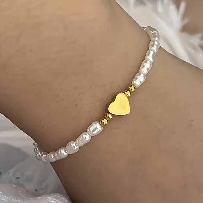 SHEIN Pulsera de Cadena de Imitación de Perlas Barrocas de Moda