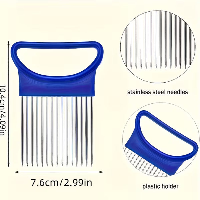 Cuchillo fijo para cortar cebollas, herramienta de cocina portátil