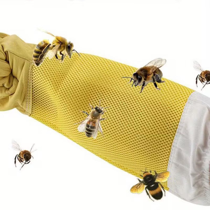 Guantes de apicultura Canvas con piel de cabra ventilada, mangas largas