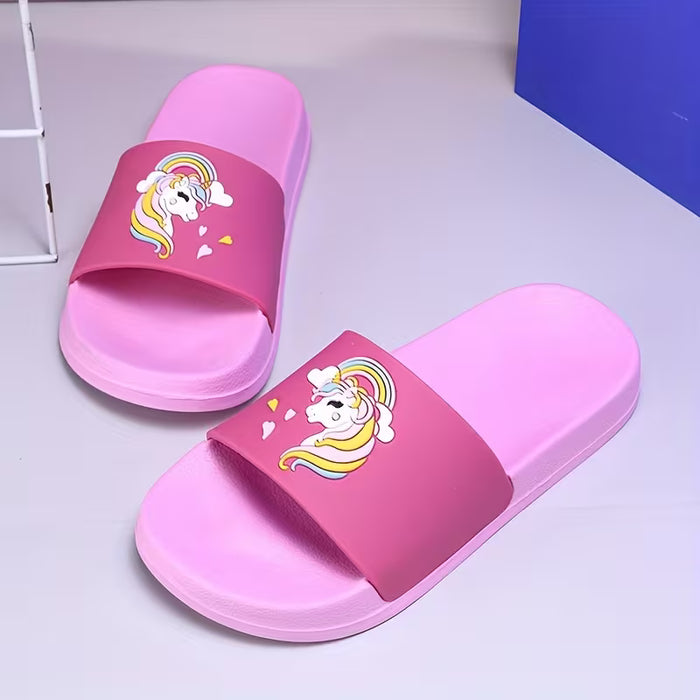 Zapatillas para Niñas de Estilo Moderno Antideslizantes de Suela Suave con Diseño de Unicornio