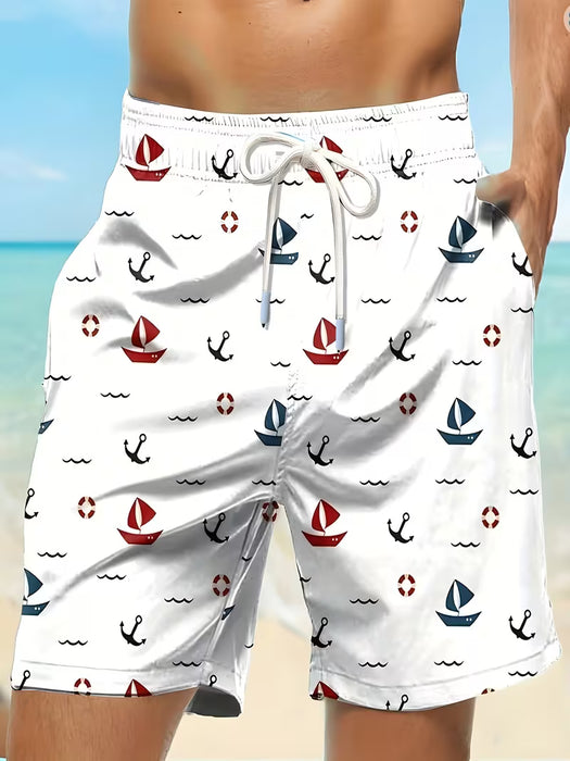 2 piezas de Pantalones cortos de playa de verano para hombre