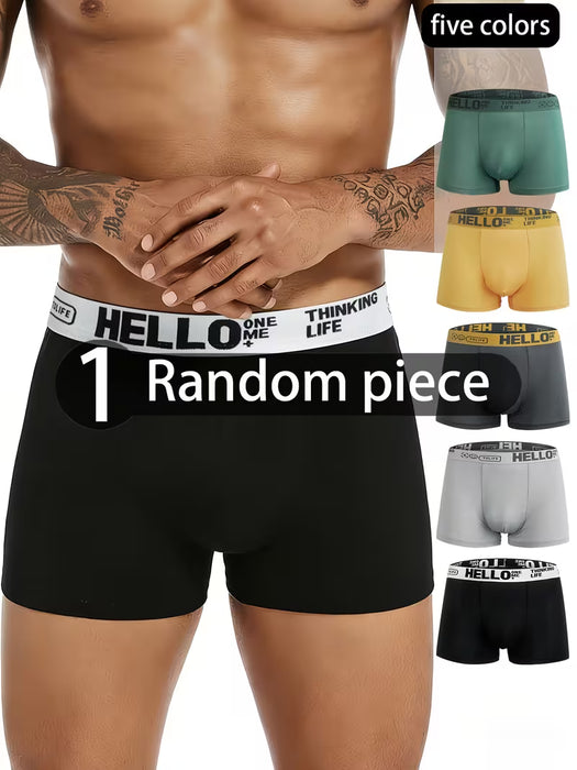1 Bóxer tipo calzoncillo para hombre, suave y elástico, aleatorio