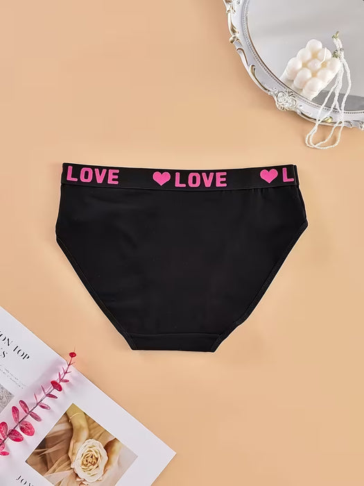 Pack de 12 Bragas Transpirables con Estampado de Letras para Mujeres