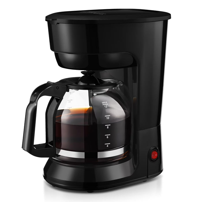 Mainstays Cafetera de goteo negra de 12 tazas