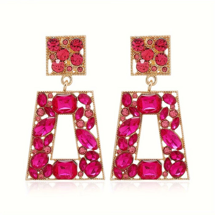 Pendientes De Clip Geométricos Huecos Brillantes,