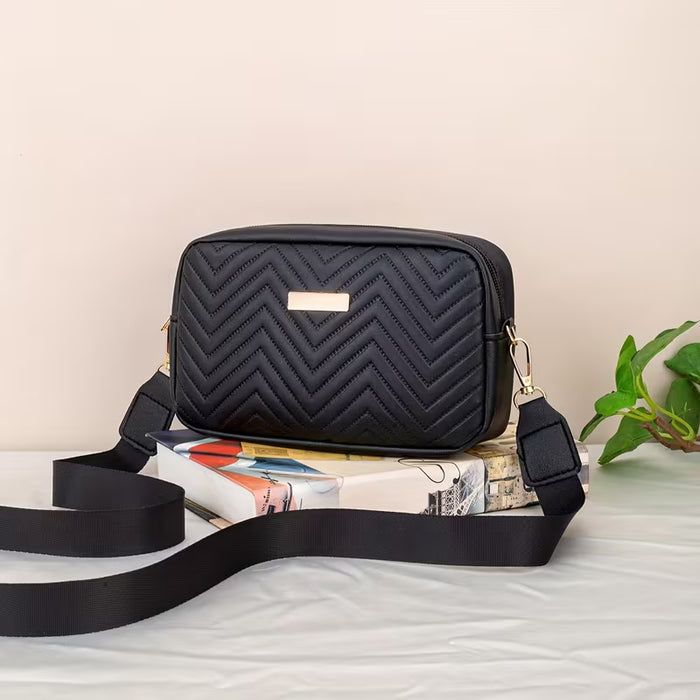 Bolso Bandolera de Hombro Pequeño Cuadrado Simple y Moderno con Relieve