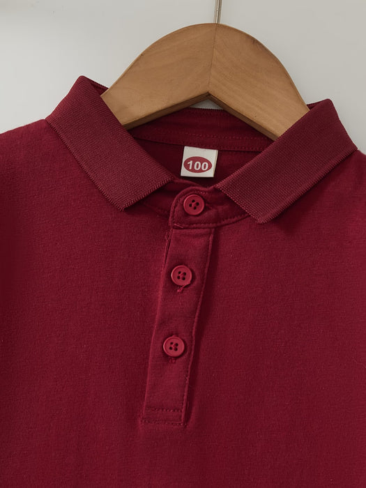 1 Camiseta Polo de Color Sólido, Estilo Atlético, Ropa de Verano