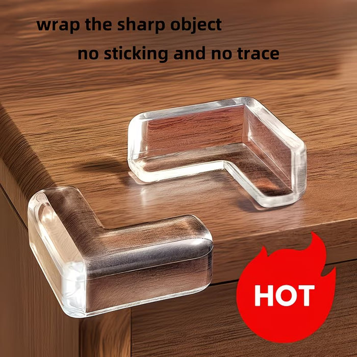 Juego de 4 piezas de protectores de esquinas anticolisión de silicona transparente para muebles