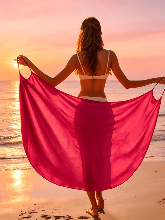 Vestido de una pieza para mujer con cuello en V y tirantes cruzados