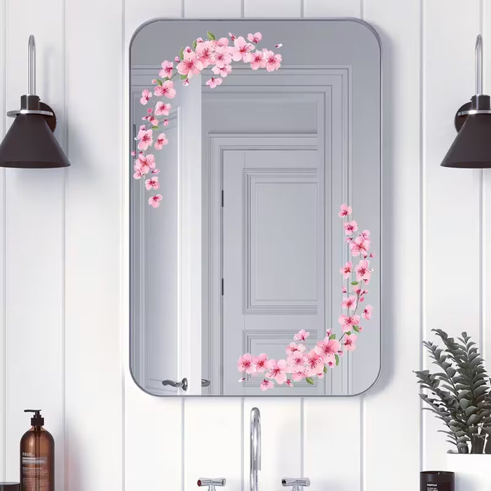 1 Adhesivo de pared de melocotón, Adhesivo de vidrio - Calcomanía autoadhesiva de PVC floral