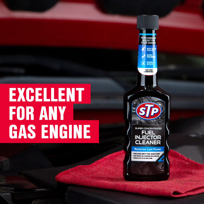 Paquete de 2 Limpiador de inyectores de combustible súper concentrado STP 5.25 oz para aditivo automotriz