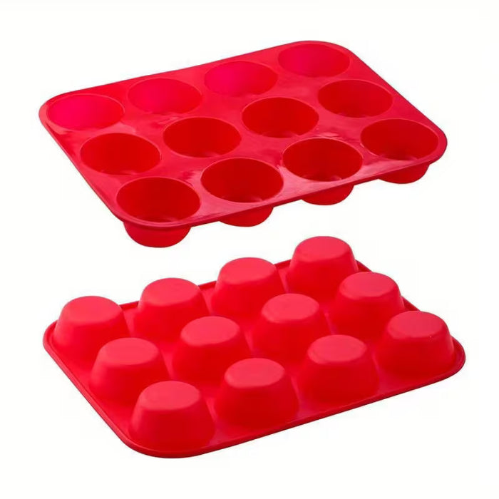 Molde redondo de silicona con 12 orificios, mini muffin