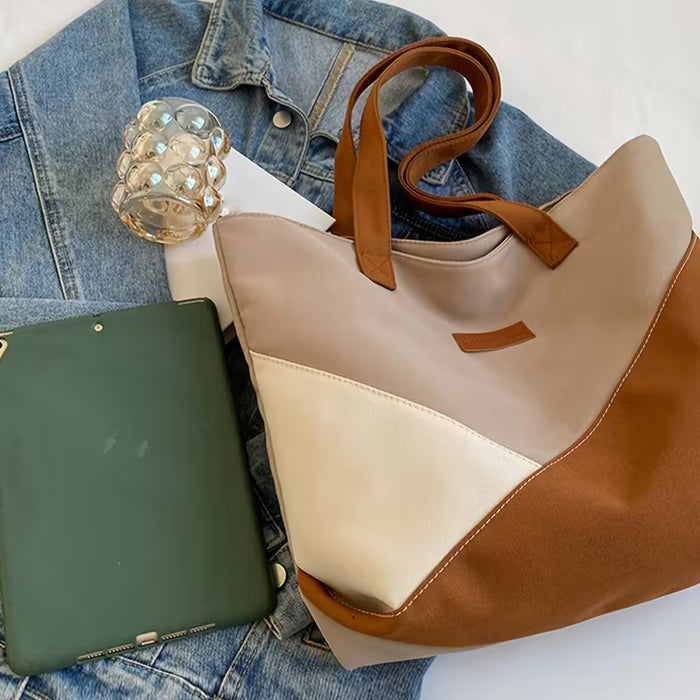 Bolso casual de Bloques de Color, Gran Capacidad para Mujer