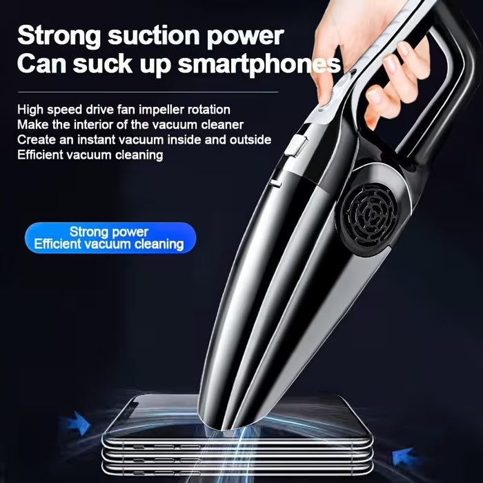 Aspiradora de coche potente con fuerte succión, alta potencia, doble uso en seco y húmedo, de mano, portátil, con cable y enchufe para coche de 12V