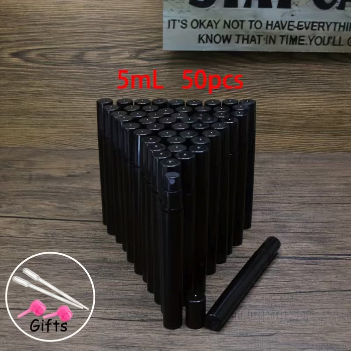 50 piezas, botellas de plástico desechables de 5ml con tapa abatible