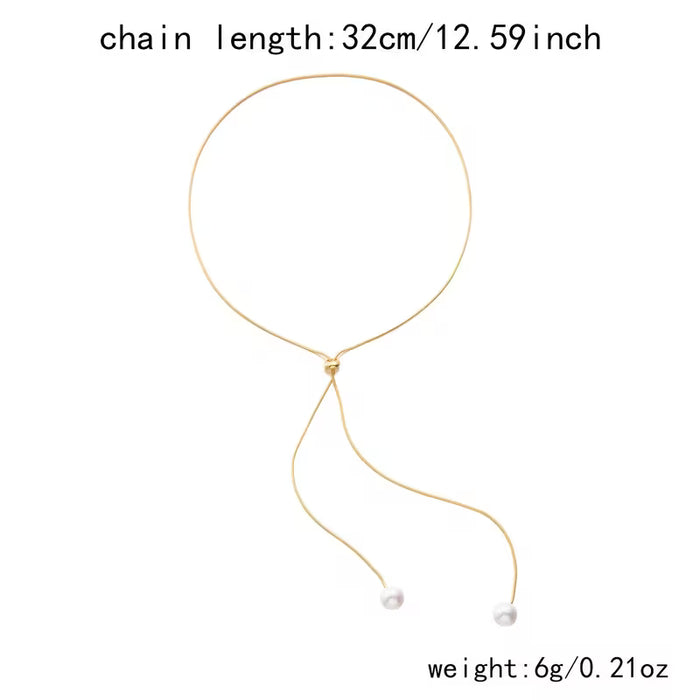 1 collar de perlas doradas y plateadas fácil y versátil