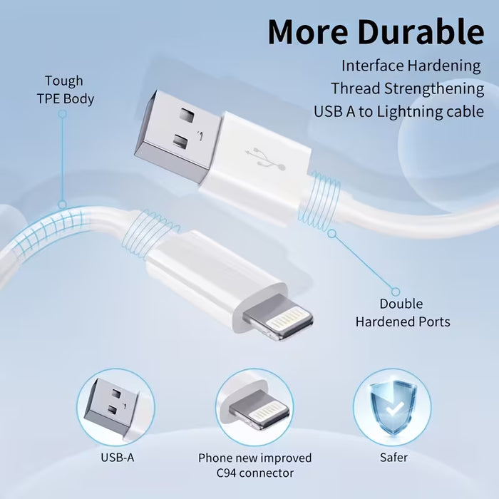 Paquete de 2 cables USB a Lightning, compatibles con iPhone