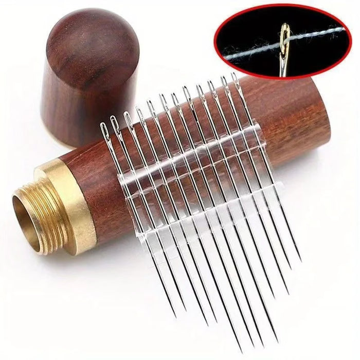Juego de 10 agujas de coser a mano, alfiler de coser a mano, con estuche para guardarlas