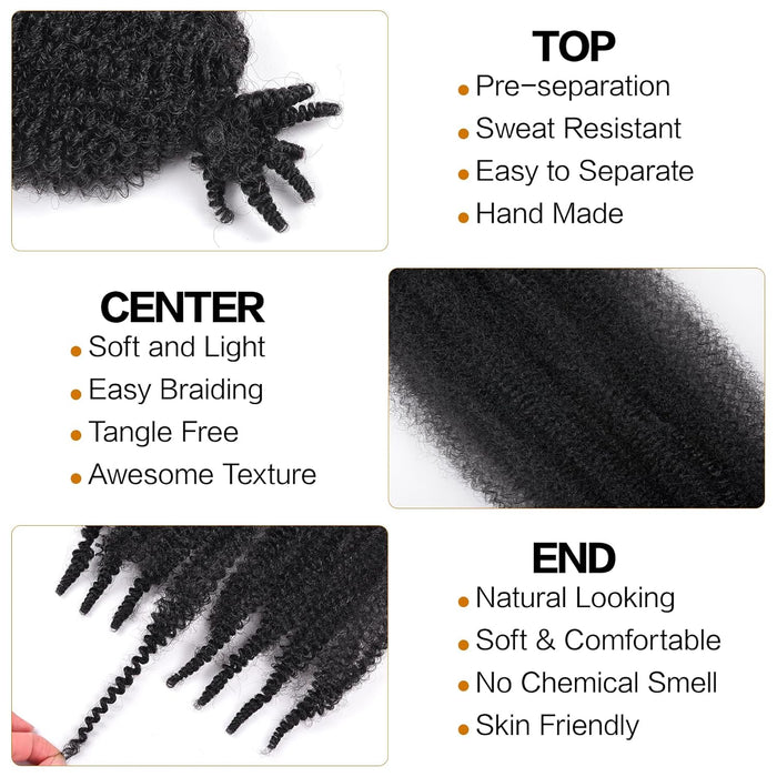 Cabello afro elástico de 24 pulgadas, 3 paquetes de cabello trenzado Marley Twist - Quierox - Tienda Online