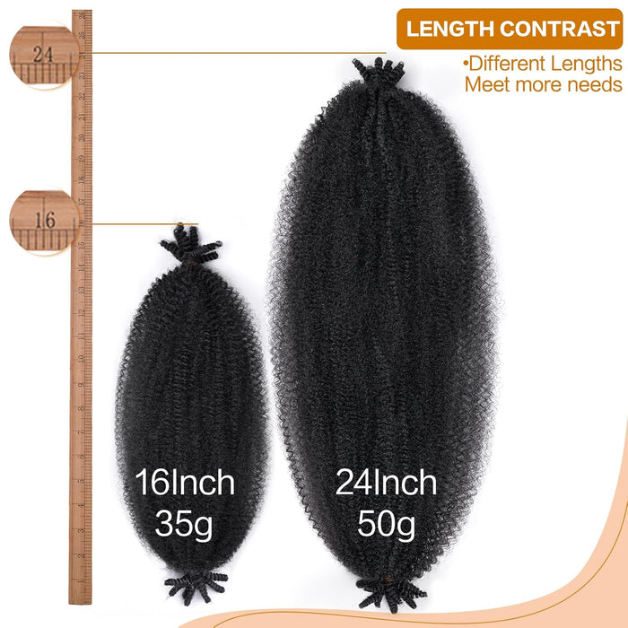 Cabello afro elástico de 24 pulgadas, 3 paquetes de cabello trenzado Marley Twist - Quierox - Tienda Online