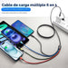 Cable de Carga Múltiple 6 en 1, Paquete de 2 Cables Cargadores Múltiples - Quierox - Tienda Online