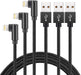 Cable de carga rápida, cable de ángulo recto de 3 pies, paquete de 3 cables de carga de sincronización de datos - Quierox - Tienda Online