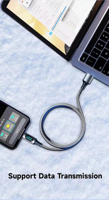 Cable de carga súper rápida NNBILI de 120 W tipo C con pantalla digital LED - Quierox - Tienda Online