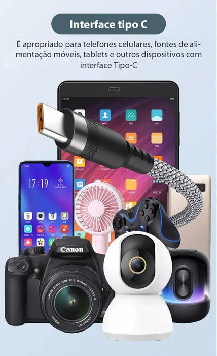 Cable de carga supercargado USB Android 5A tipo C extendido de 5 metros adecuado para Huawei, Xiaomi, Vivo y Leeco - Quierox - Tienda Online