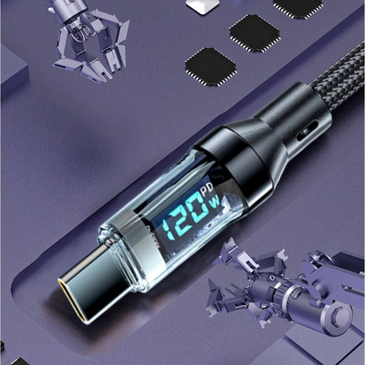 Cable de datos de carga rápida USB tipo C con medidor de potencia Digital 3ft - Quierox - Tienda Online