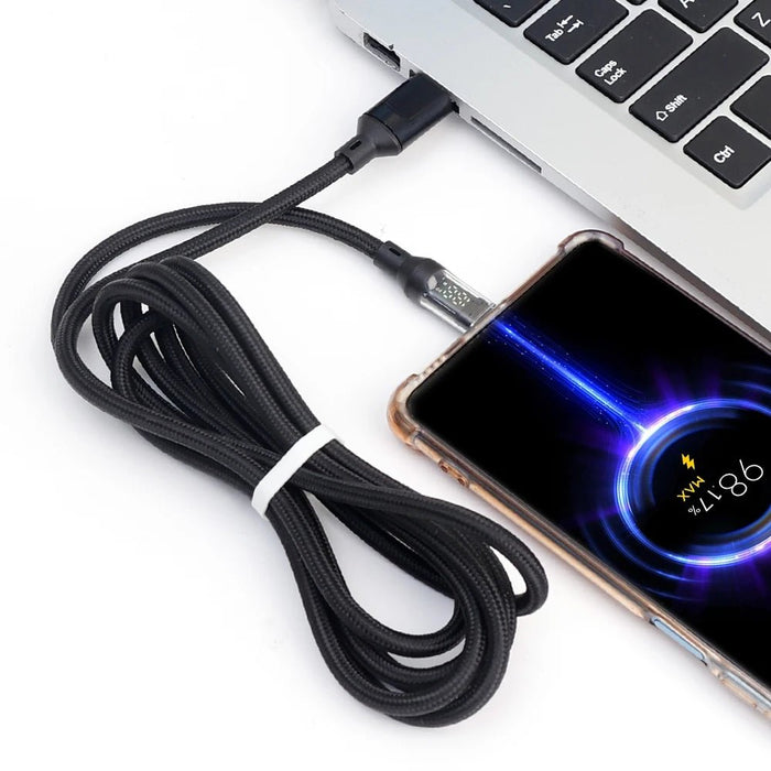 Cable de datos de carga rápida USB tipo C con medidor de potencia Digital 3ft - Quierox - Tienda Online