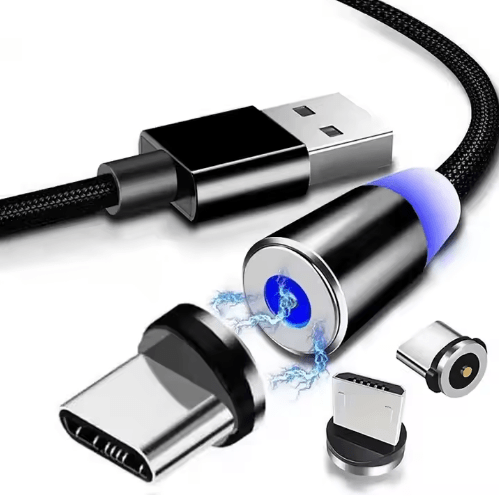 Cable de datos de carga USB magnético 3 en 1 de nailon trenzado de 1 m de alta calidad HYTO de 3 A - Quierox - Tienda Online