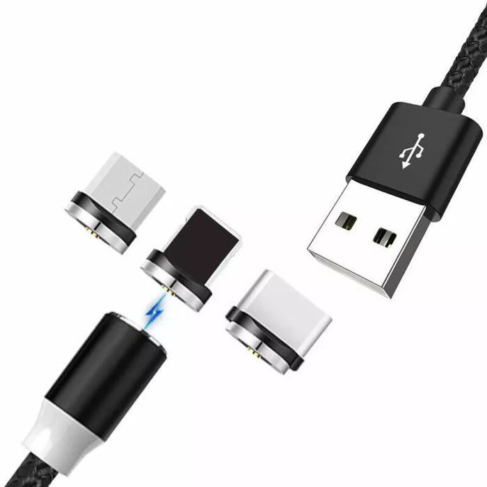 Cable de datos de carga USB magnético 3 en 1 de nailon trenzado de 1 m de alta calidad HYTO de 3 A - Quierox - Tienda Online