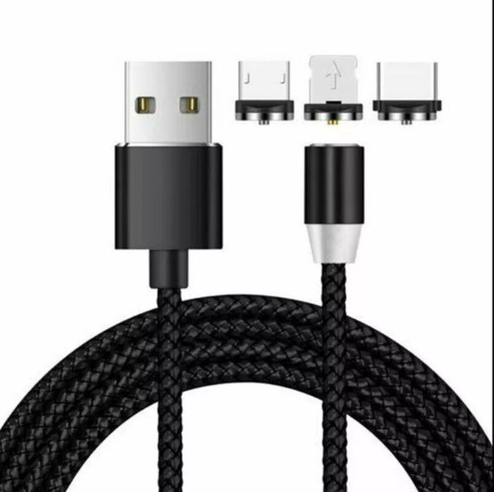 Cable de datos de carga USB magnético 3 en 1 de nailon trenzado de 1 m de alta calidad HYTO de 3 A - Quierox - Tienda Online