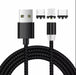Cable de datos de carga USB magnético 3 en 1 de nailon trenzado de 1 m de alta calidad HYTO de 3 A - Quierox - Tienda Online
