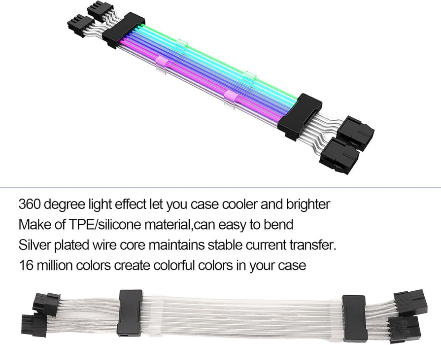 Cable de GPU RGB, 2 x ARGB GPU Cable de extensión de alimentación - Quierox - Tienda Online
