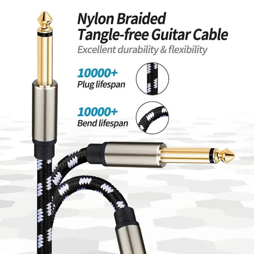 Cable de Instrumento Dorado Premium de 6.35mm - Jack Mono Desequilibrado 2M - Quierox - Tienda Online