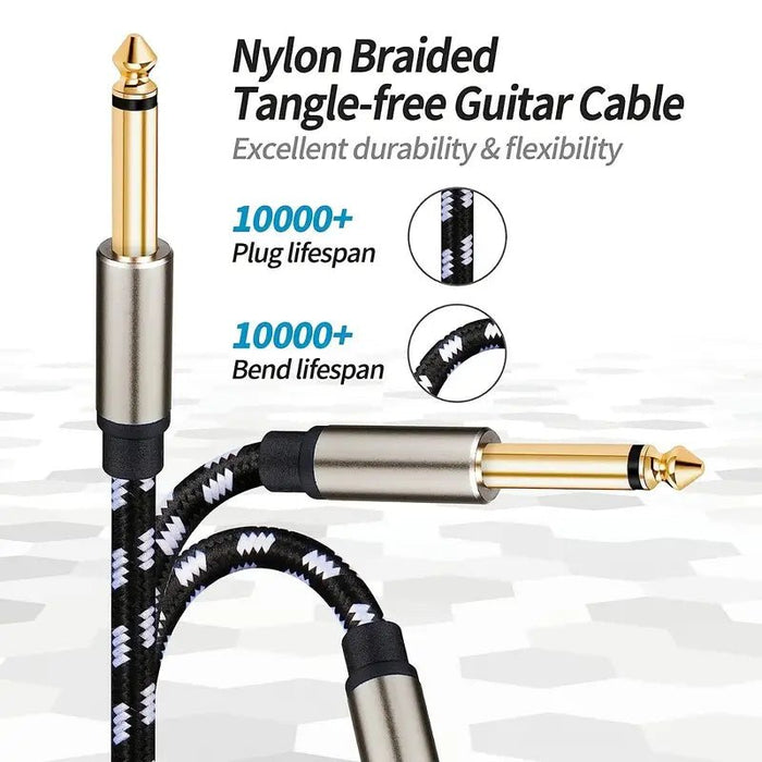 Cable de Instrumento Dorado Premium de 6.35mm - Jack Mono Desequilibrado 2M - Quierox - Tienda Online