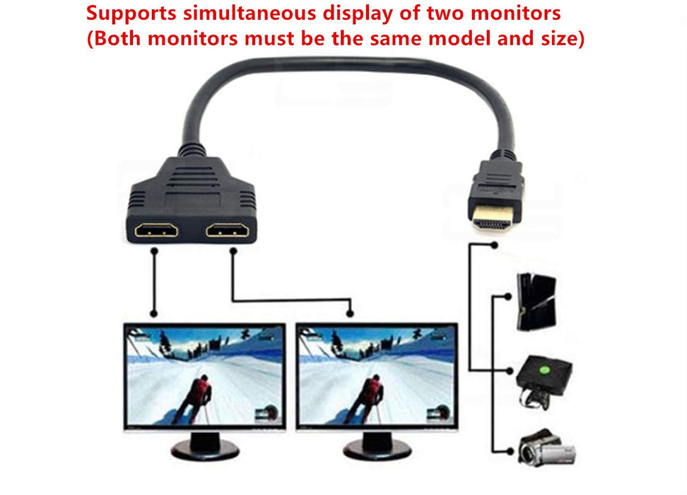 Cable divisor HDMI 1 - 2 Cable HDMI doble - Quierox - Tienda Online