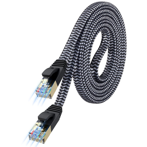 Cable Ethernet Cat 7 de alta velocidad de 10 Gbps, diseño plano trenzado premium para juegos - Quierox - Tienda Online