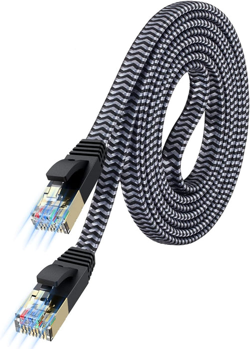 Cable Ethernet Cat 7 plano de 6.6 pies, cable LAN de red de Internet de alta velocidad - Quierox - Tienda Online