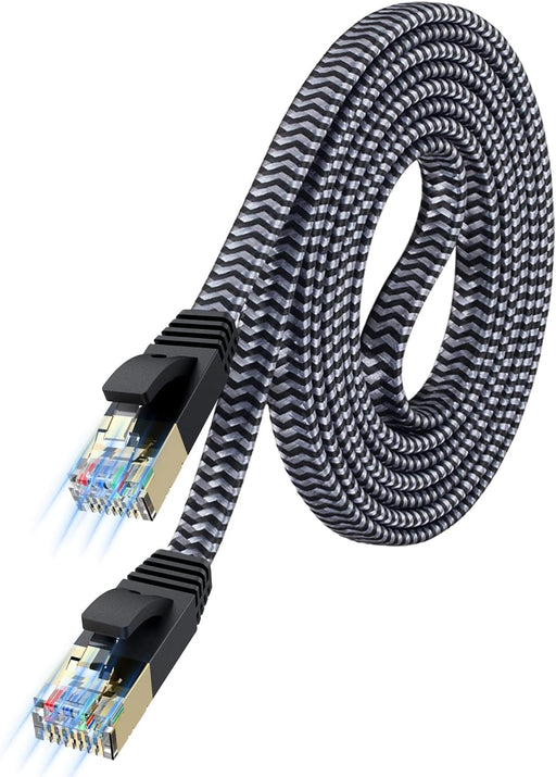 Cable Ethernet Cat 7 plano de 6.6 pies, cable LAN de red de Internet de alta velocidad - Quierox - Tienda Online