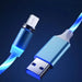 Cable LED Magnético de Carga USB, 3 en 1, Azul Claro - Quierox - Tienda Online