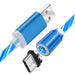 Cable LED Magnético de Carga USB, 3 en 1, Azul Claro - Quierox - Tienda Online